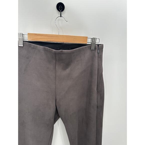 Ann Taylor Gray Faux Suede Seamed Side Zip Leggings Pants Womens Size 2 - Picture 5 of 8